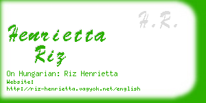 henrietta riz business card